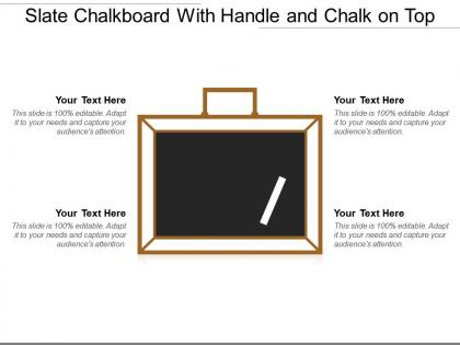 Slate chalkboard with handle and chalk on top