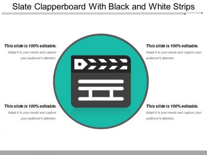 Slate clapperboard with black and white strips