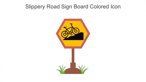 Slippery Road Sign Board Colored Icon In Powerpoint Pptx Png And Editable Eps Format