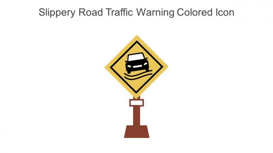 Slippery Road Traffic Warning Colored Icon In Powerpoint Pptx Png And Editable Eps Format