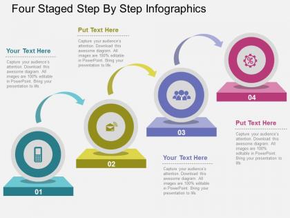 Sm four staged step by step infographics flat powerpoint design