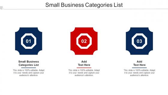 Small Business Categories List Ppt Powerpoint Presentation Layouts Format Ideas Cpb