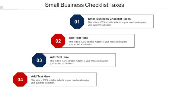 Small Business Checklist Taxes Ppt Powerpoint Presentation Professional Cpb