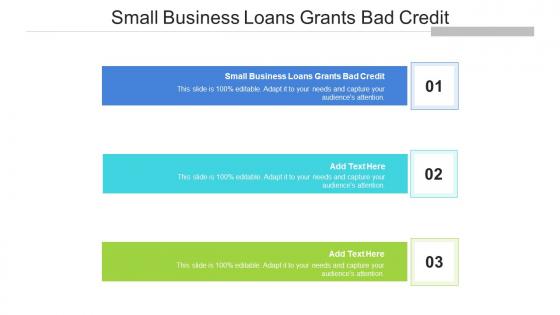 Small Business Loans Grants Bad Credit In Powerpoint And Google Slides Cpb