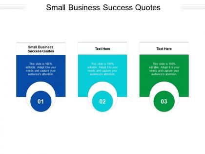 Small business success quotes ppt powerpoint presentation portfolio gallery cpb