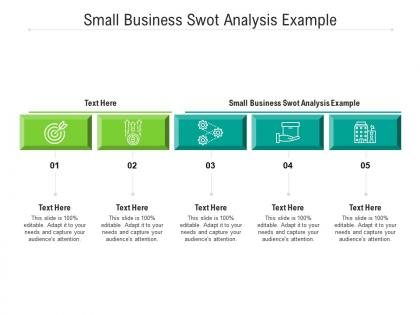 Small business swot analysis example ppt powerpoint presentation show visuals cpb