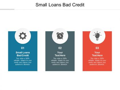 Small loans bad credit ppt powerpoint presentation portfolio objects cpb