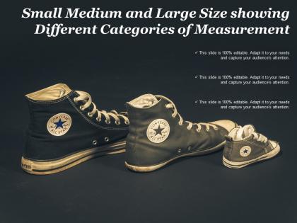 Small medium and large size showing different categories of measurement