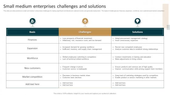 Small Medium Enterprises Challenges And Solutions
