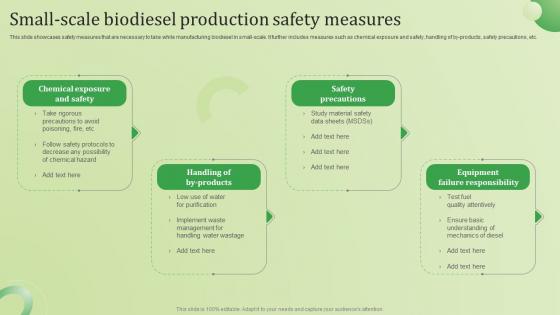 Small Scale Biodiesel Production Safety Measures