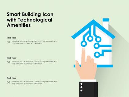 Smart building icon with technological amenities