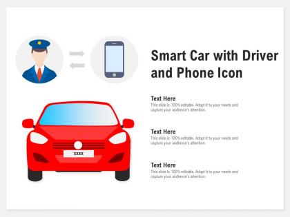 Smart car with driver and phone icon
