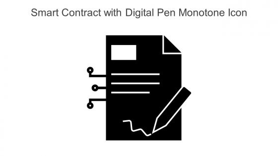 Smart Contract With Digital Pen Monotone Icon In Powerpoint Pptx Png And Editable Eps Format