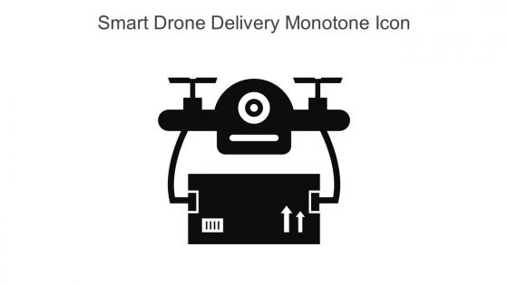 Smart Drone Delivery Monotone Icon In Powerpoint Pptx Png And Editable Eps Format