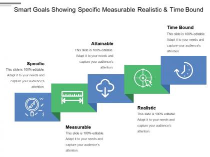 Smart goals showing specific measurable realistic and time bound
