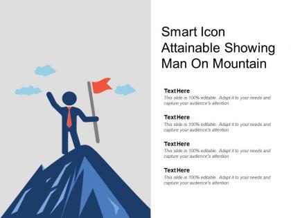 Smart icon attainable showing man on mountain