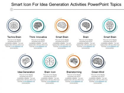 Smart icon for idea generation activities powerpoint topics