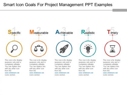 Smart icon goals for project management ppt examples