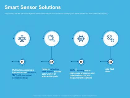 Smart sensor solutions automotive parts ppt powerpoint presentation design templates