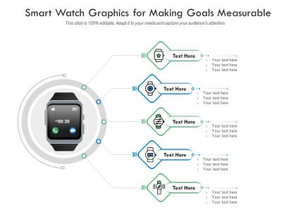 Smart watch graphics for making goals measurable infographic template