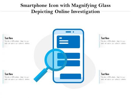 Smartphone icon with magnifying glass depicting online investigation