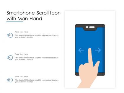 Smartphone scroll icon with man hand