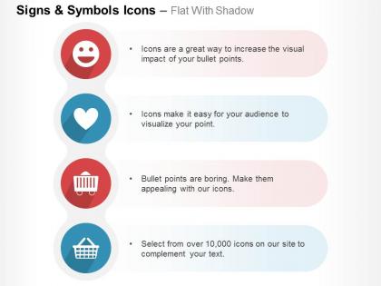 Smiley heart basket emoticons ppt icons graphics