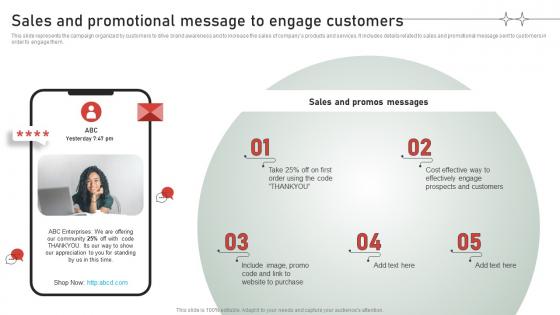 SMS Customer Support Services Sales And Promotional Message To Engage Customers