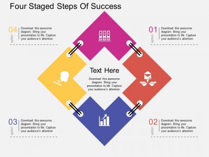 Sn four staged steps of success flat powerpoint design