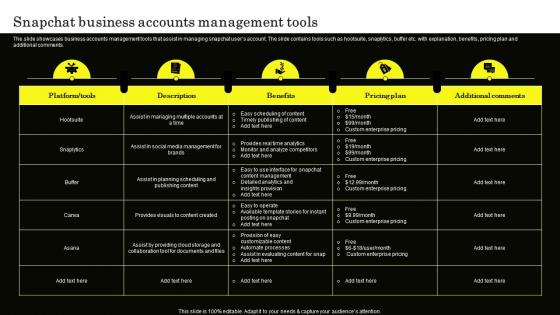 Snapchat Business Accounts Management Tools