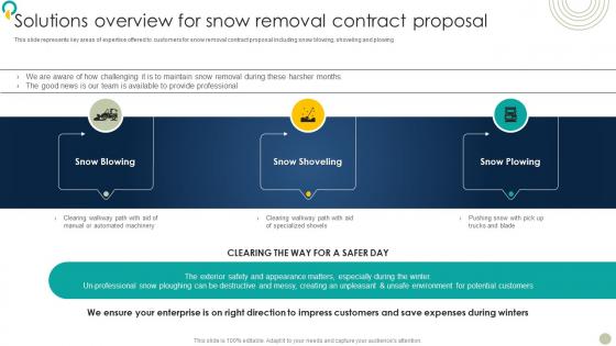Snow Blowing Facilities Contract Solutions Overview For Snow Removal Contract Proposal
