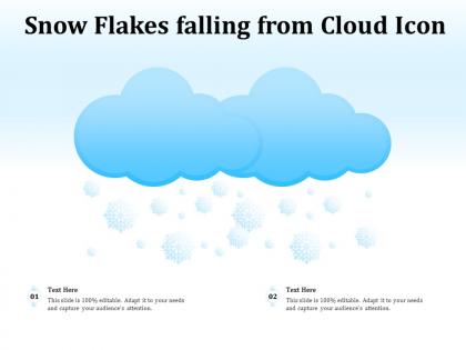 Snow flakes falling from cloud icon