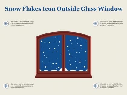 Snow flakes icon outside glass window