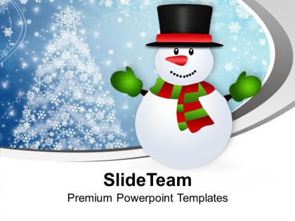 Snowman cartoon character x-max powerpoint templates ppt themes and graphics 0113