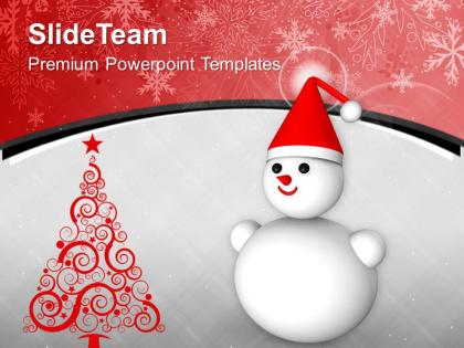 Snowman on christmas background holidays powerpoint templates ppt themes and graphics