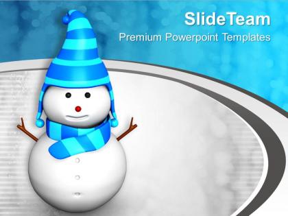 Snowman on stylish background powerpoint templates ppt themes and graphics 0113