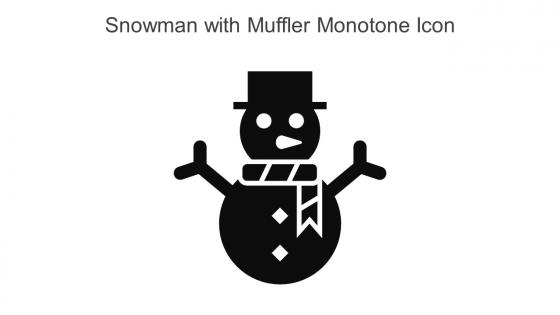 Snowman With Muffler Monotone Icon In Powerpoint Pptx Png And Editable Eps Format