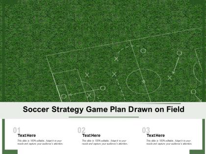 Soccer strategy game plan drawn on field
