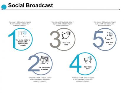 Social broadcast technology checklist ppt powerpoint presentation slides aids
