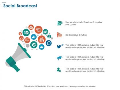 Social broadcast technology gear ppt powerpoint presentation infographics inspiration