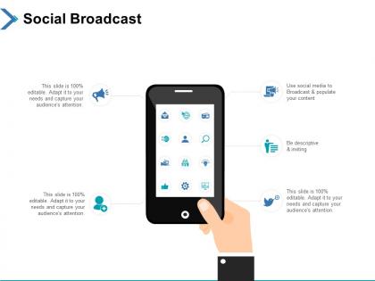 Social broadcast technology ppt powerpoint presentation infographics microsoft