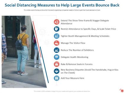 Social distancing measures to help large events bounce back ppt diagrams