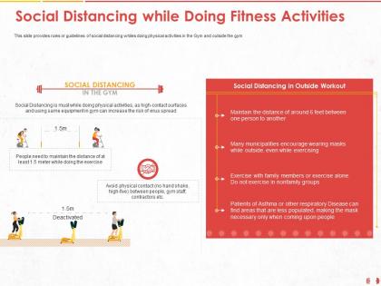 Social distancing while doing fitness activities even ppt powerpoint presentation model professional