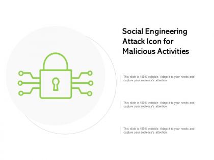 Social engineering attack icon for malicious activities