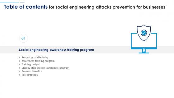 Social Engineering Attacks Prevention For Businesses For Table Of Contents