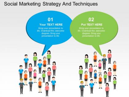 Social marketing strategy and techniques flat powerpoint design