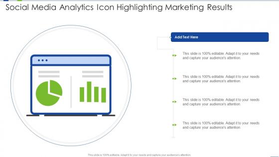 Social Media Analytics Icon Highlighting Marketing Results