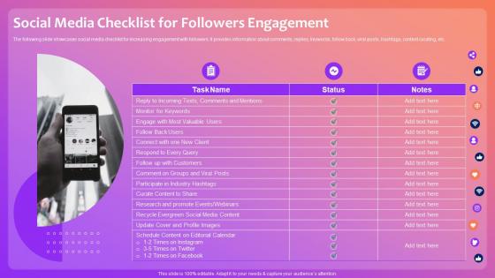 Social Media Checklist For Followers Engagement Optimizing Social Media Community Engagement