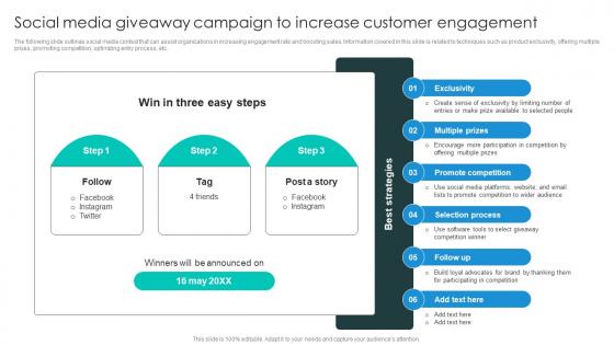 Social Media Giveaway Campaign To Business Growth Plan To Increase Strategy SS V