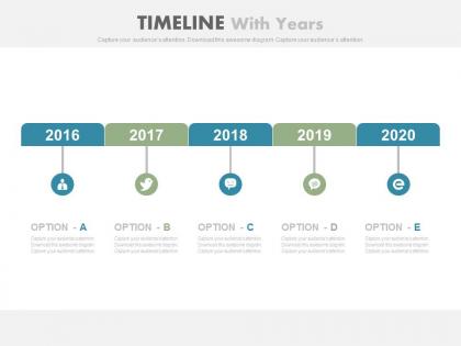 Social media growth timeline with years powerpoint slides